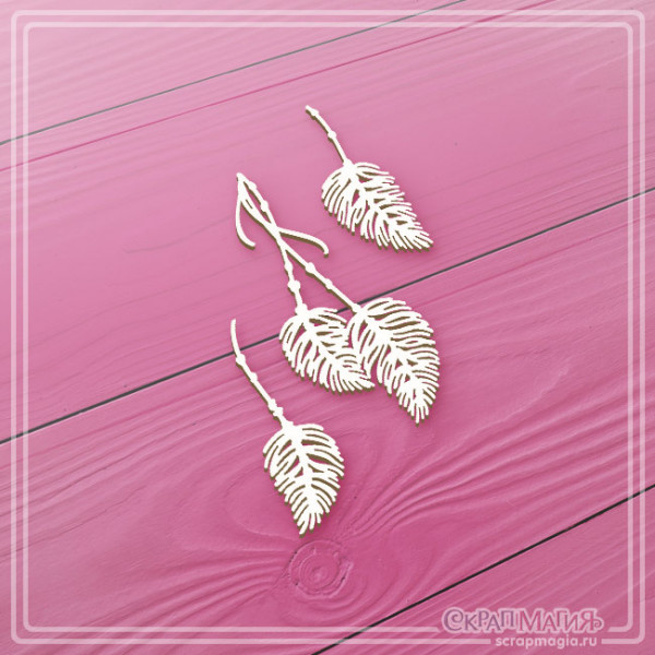 Чипборд Скрапмагия "Макраме. Перья"