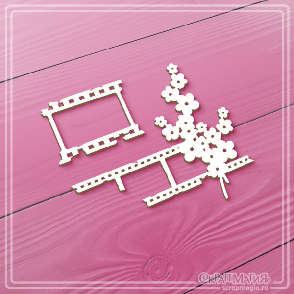 Чипборд Скрапмагия "Фотопленка с цветами" 2 эл