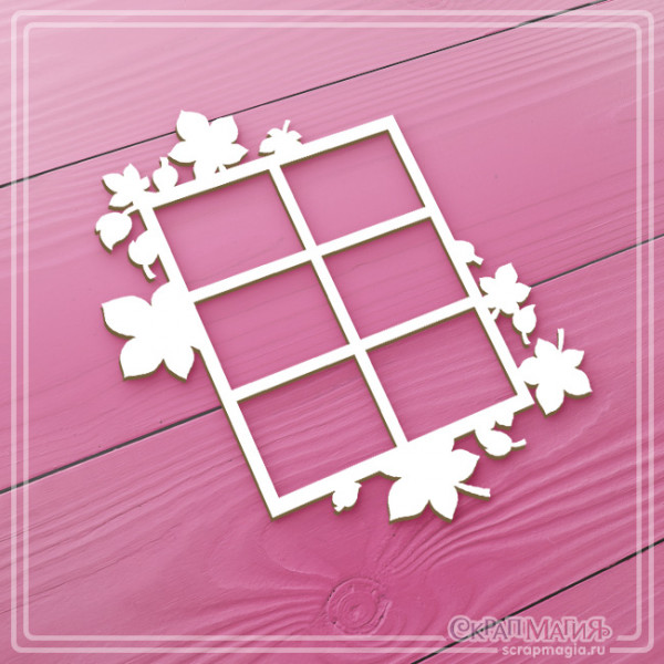 Чипборд Скрапмагия "Окно и листья"