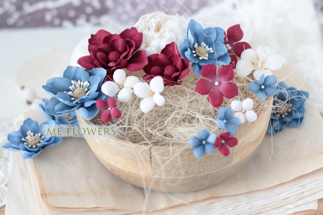 Набор тканевых цветов ME Flowers "Страстный роман"