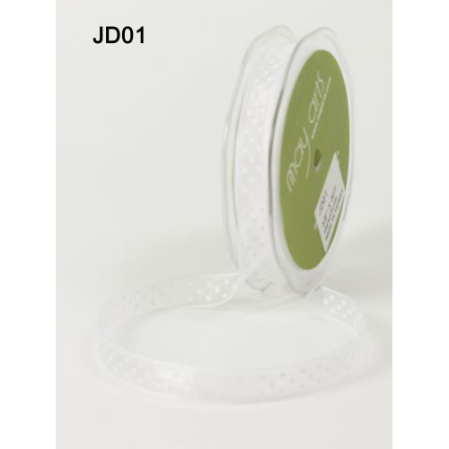 Лента прозрачная в горошек May Arts . Цвет белый.