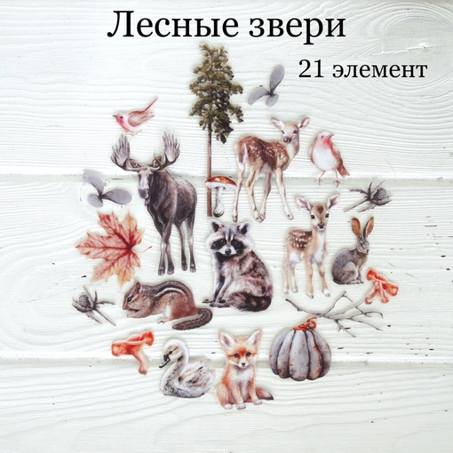 Набор тканевых высечек Rozeflowers "Лесные звери"