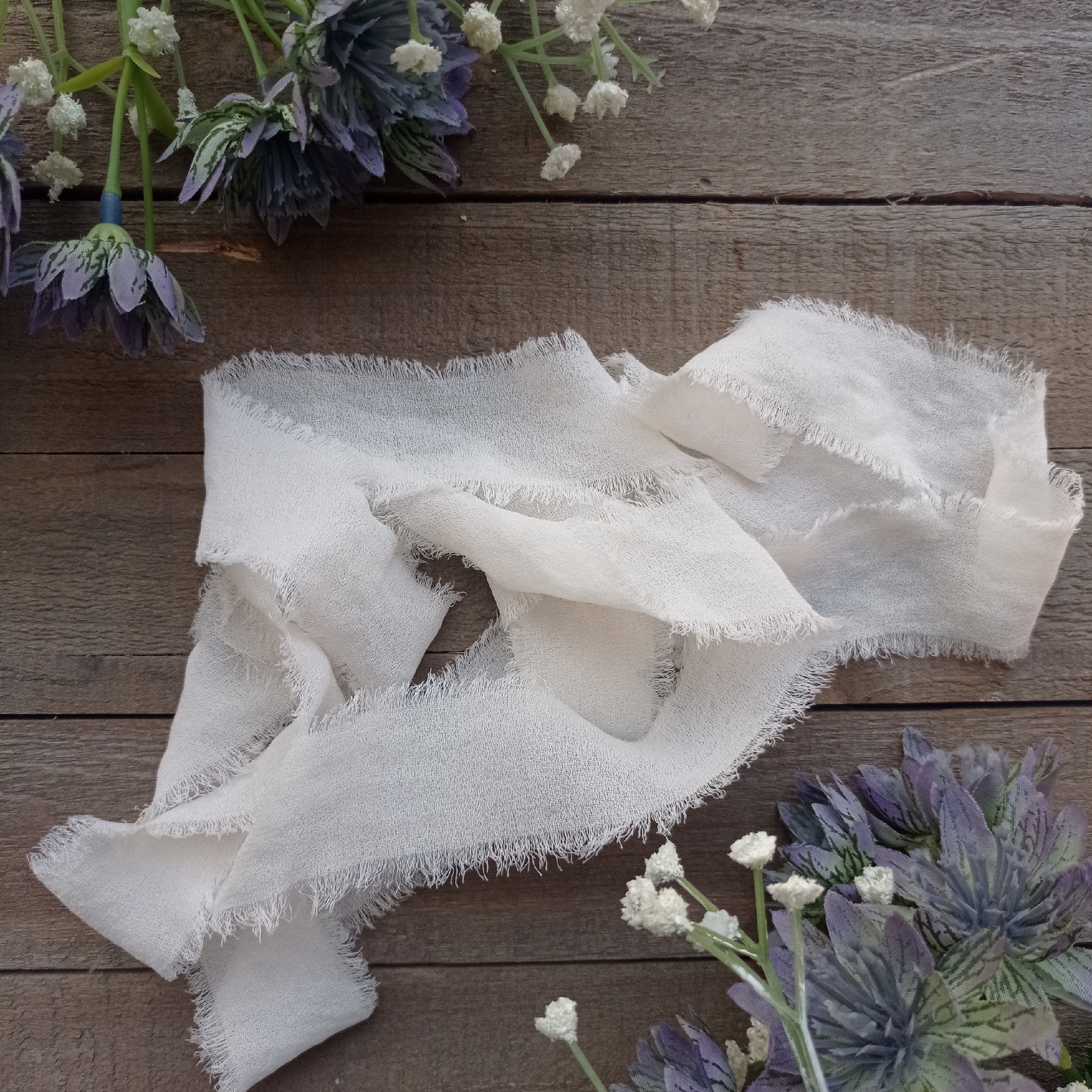 Лента креп-шифон 2,5см «Крем»