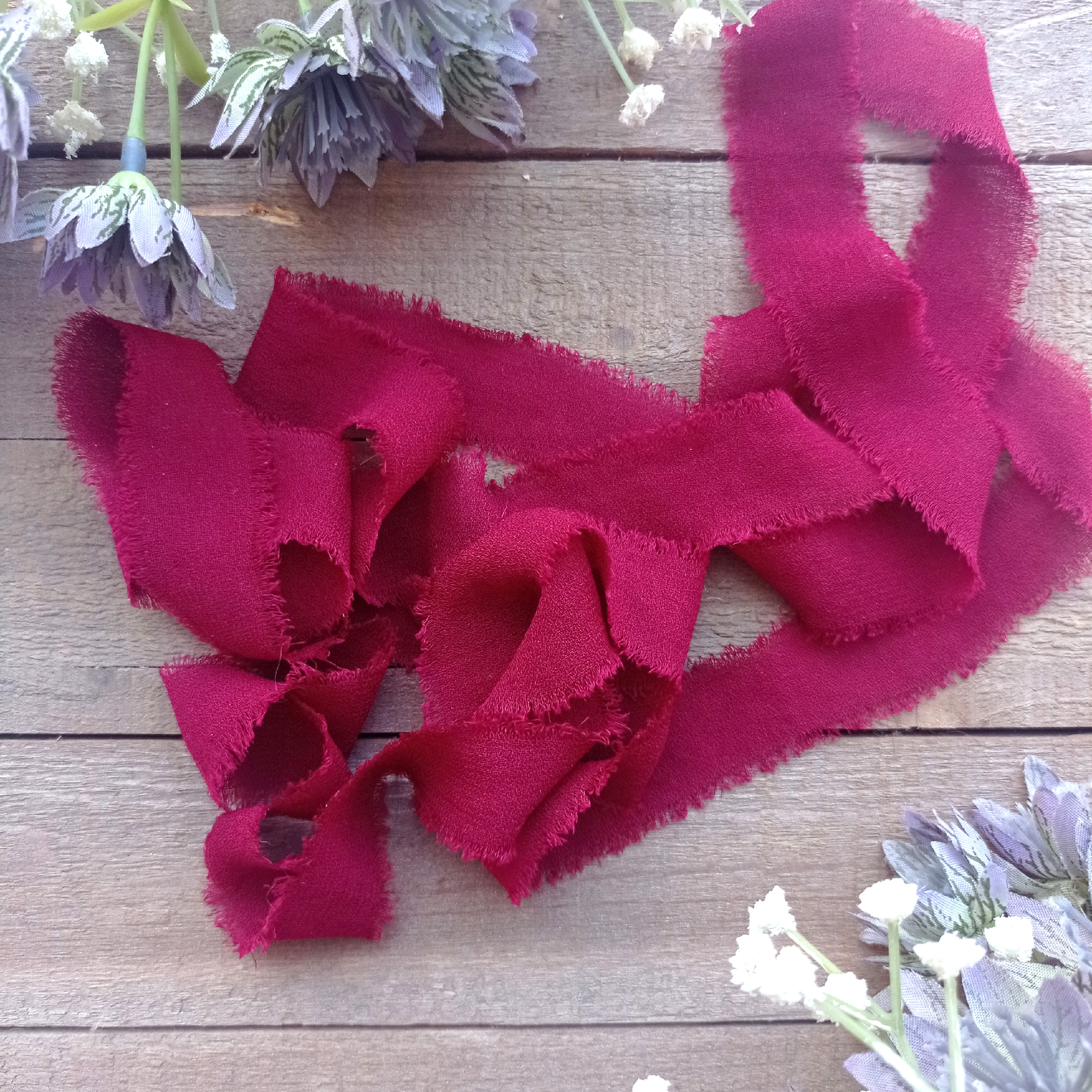 Лента креп-шифон 2,5см «Марсала»