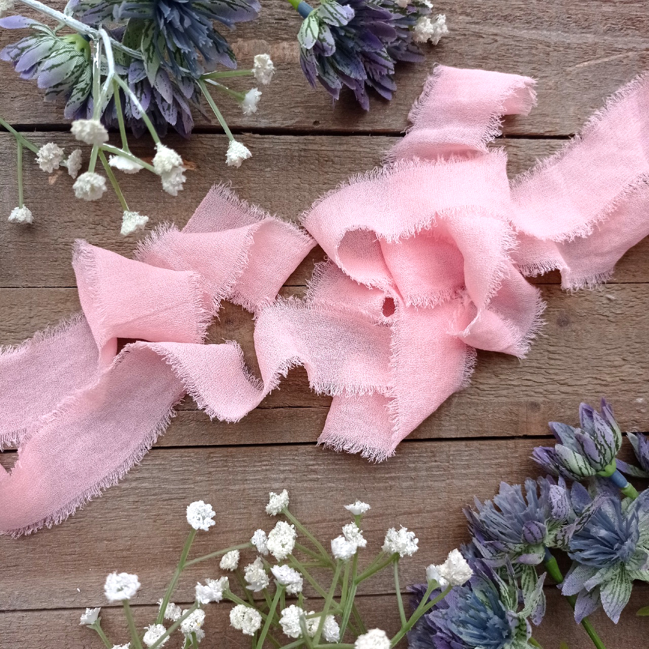 Лента креп-шифон 2,5см «Сочный персик»