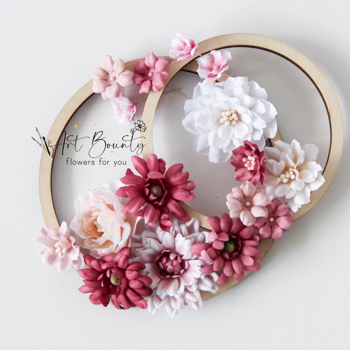 Набор тканевых цветов ArtBounty "Бордовая осень"