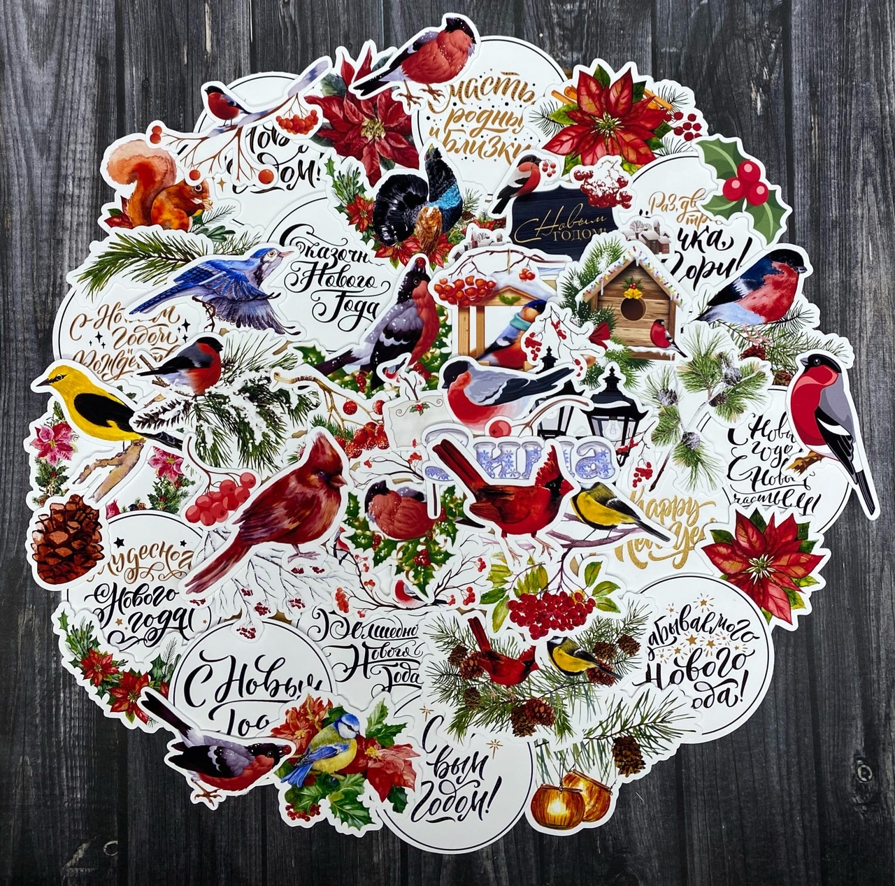 Набор высечек "Зимние птички"
