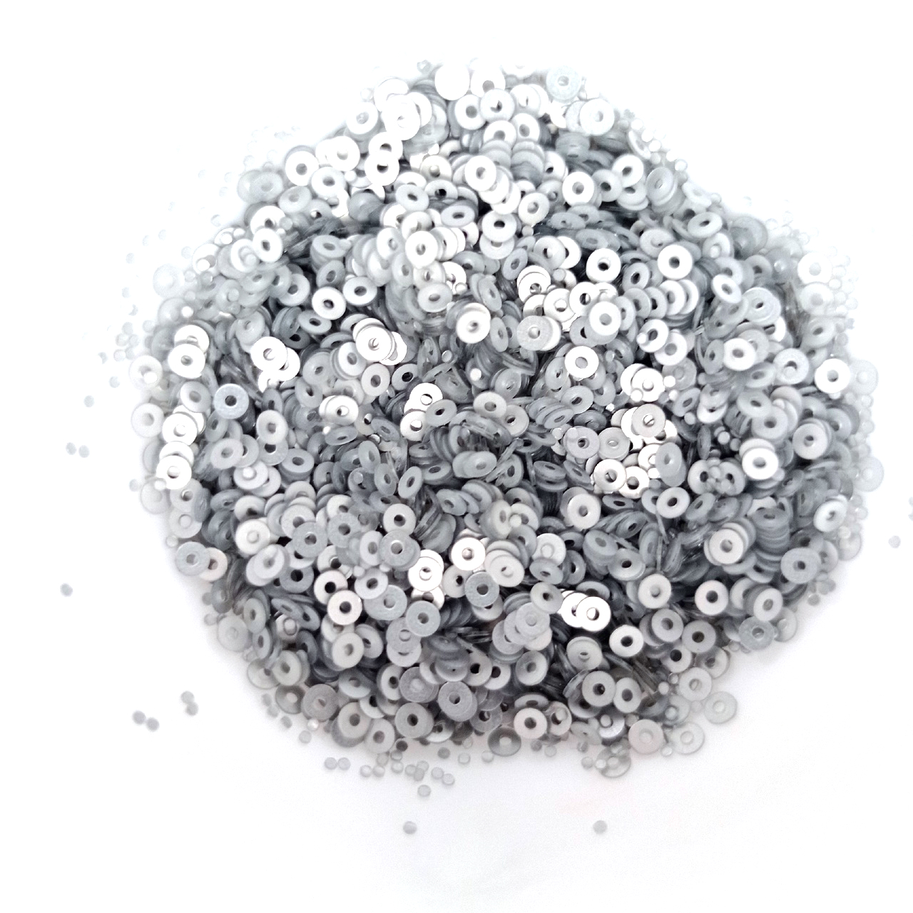 Пайетки плоские 2мм "Матовое серебро"