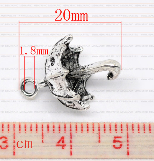 Подвеска металлическая "Зонтик". Цвет серебряный. (132)