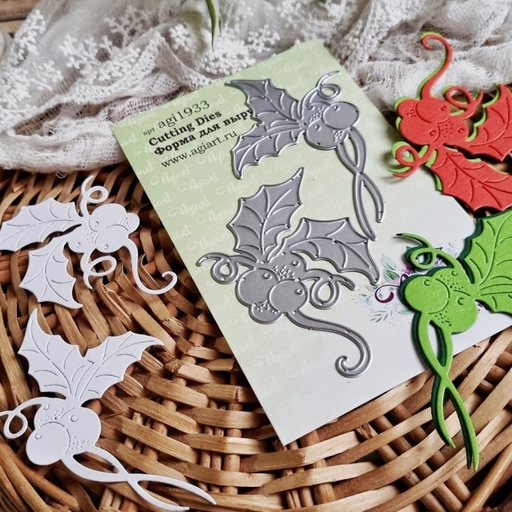 Ножи для вырубки Agiart "Завитки падуба"