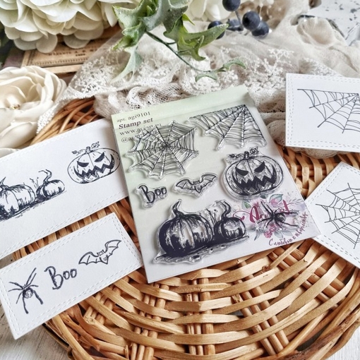 Набор штампов Agiart "В паутине страха"