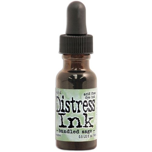 Жидкие чернила Distress Ink Reinker в баночке. Цвет Bundled Sage.