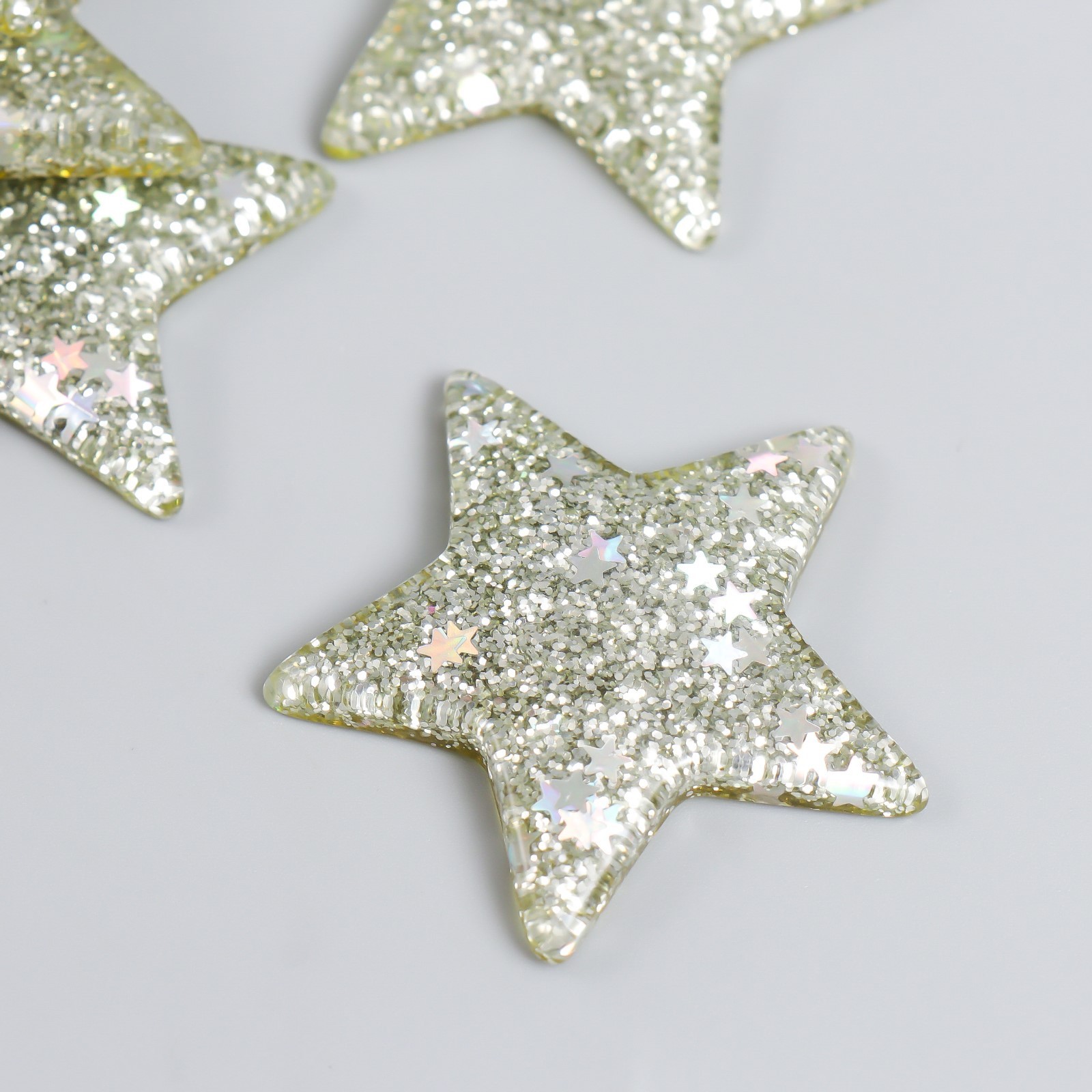 Декор пластиковый "Блестящая звёздочка" Золото (668)