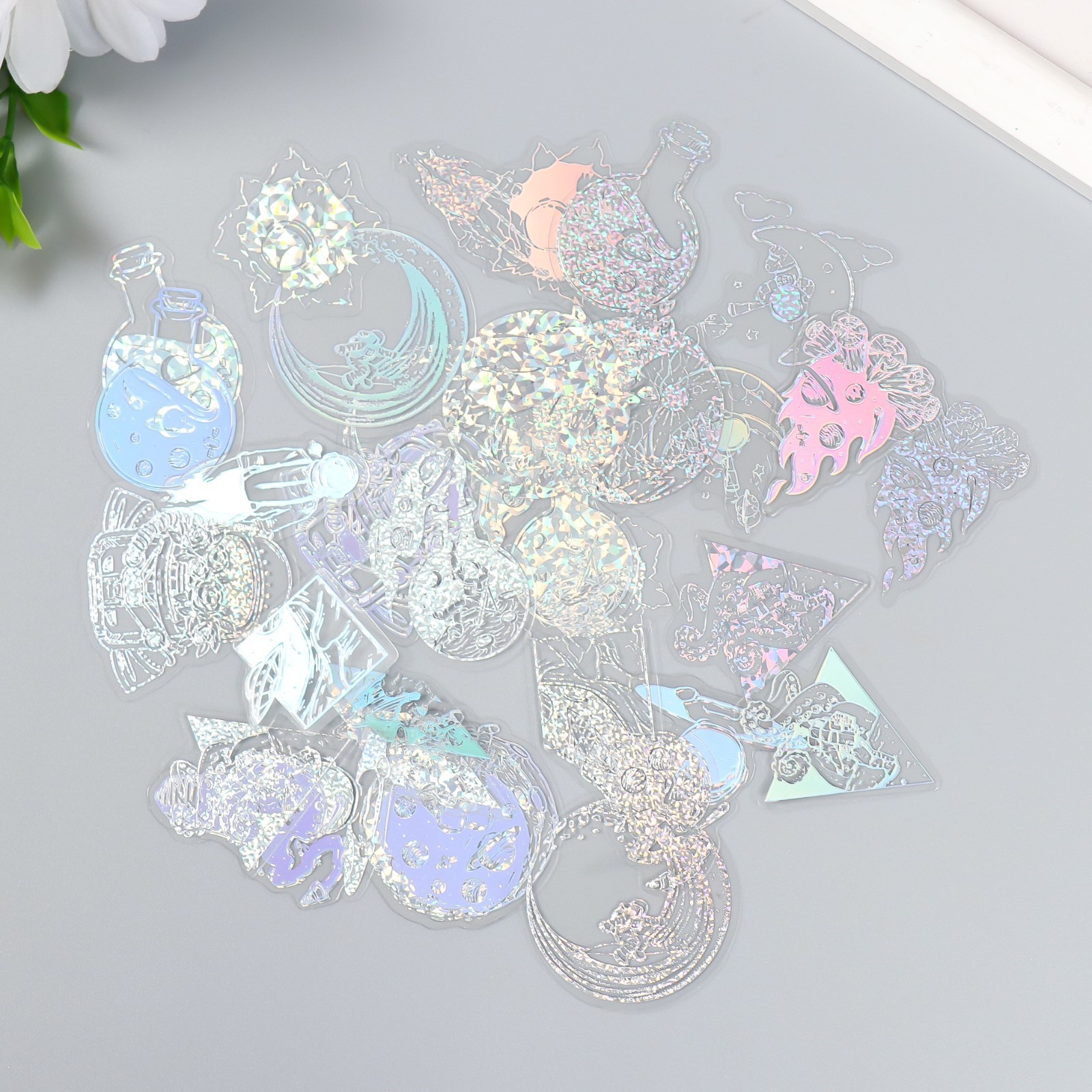 Ацетатные голографические наклейки "Космос"