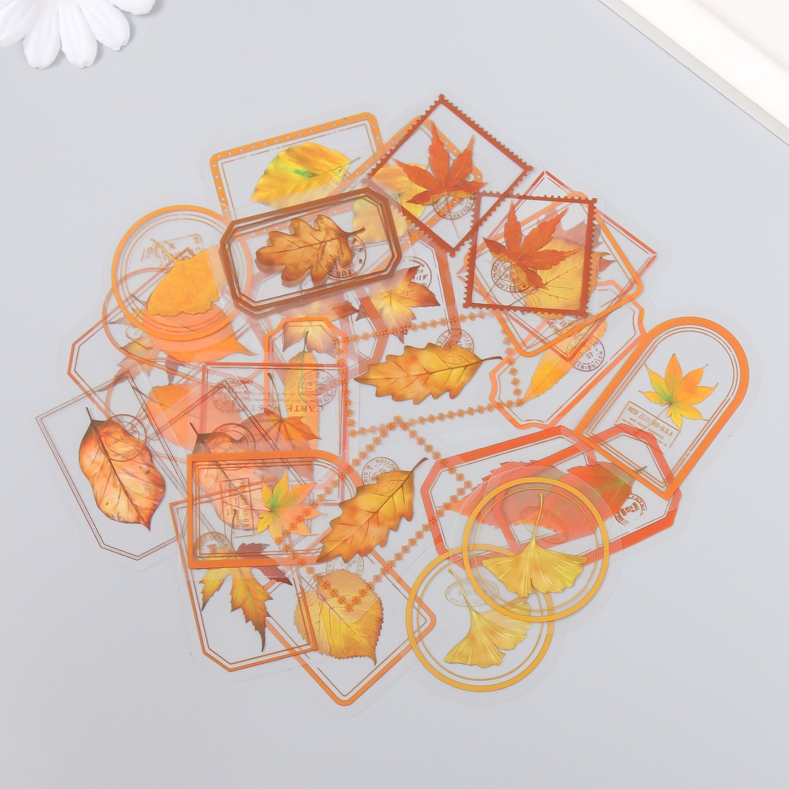 Ацетатные наклейки "Теги - Осенние листья"