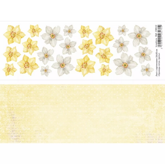 Бумага 10х30 см ScrapMania "Однажды летом" Цветы (SMA257-6)