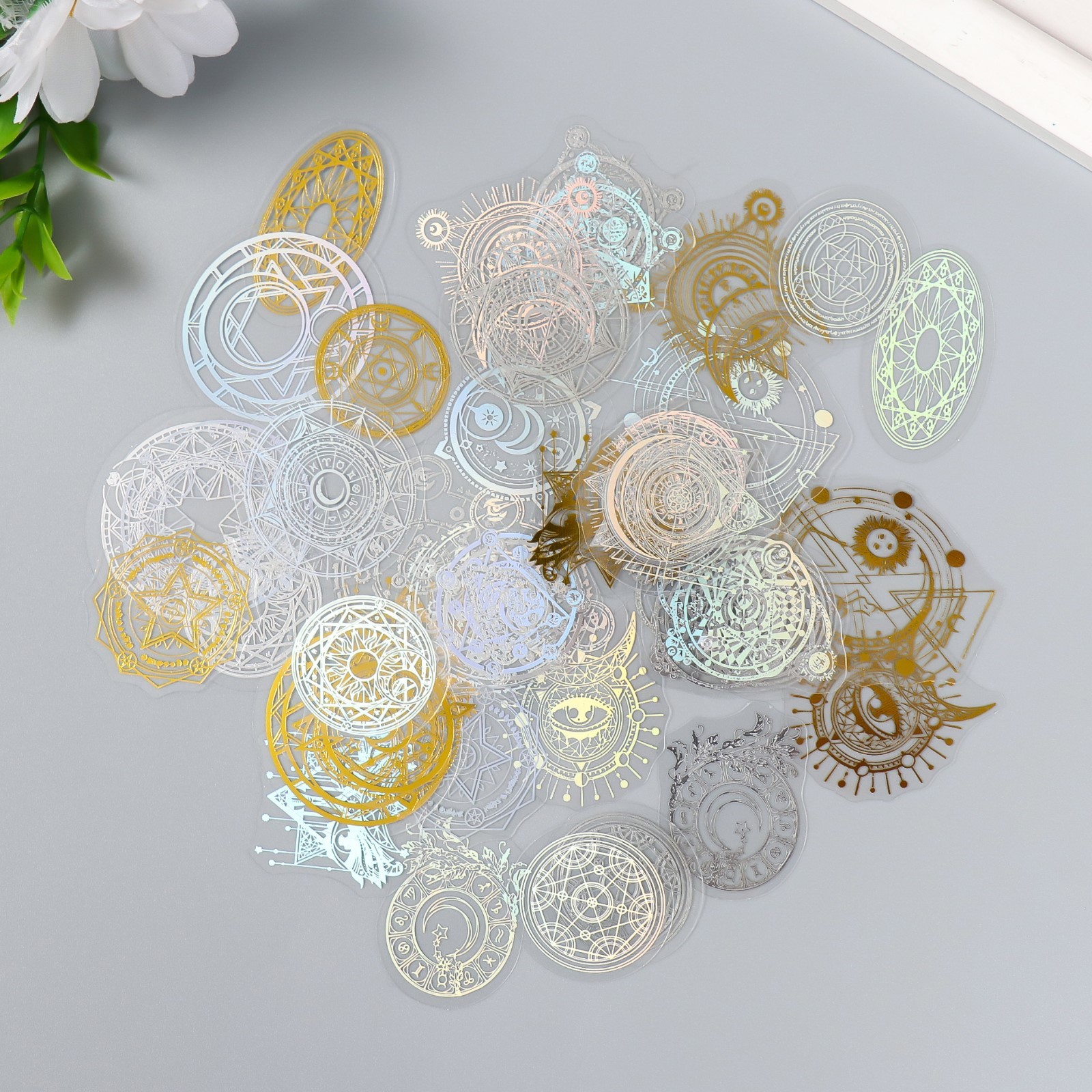 Ацетатные фольгированные наклейки "Орбита"