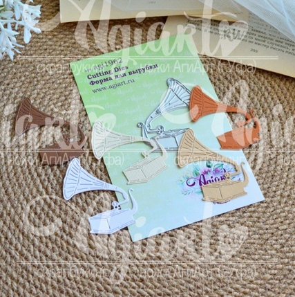 Нож для вырубки Agiart "Старинный граммофон"