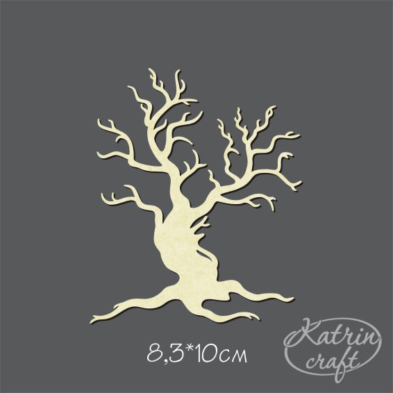 Чипборд "Дерево старое кривое"