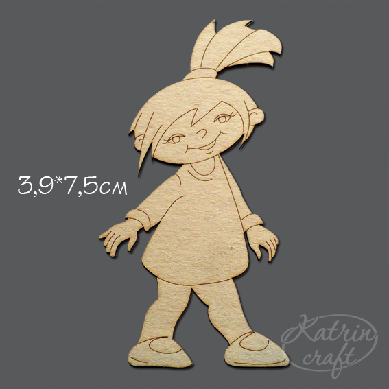 Чипборд "Девочка с хвостиком"