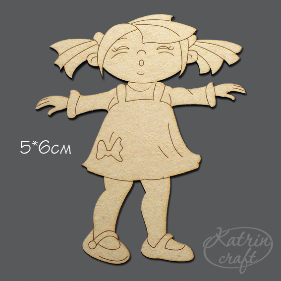 Чипборд "Девочка в сарафане"