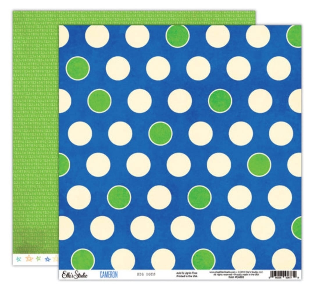 Бумага для скрапбукинга Elle'sStudio "Cameron" Big Dots (ES05)