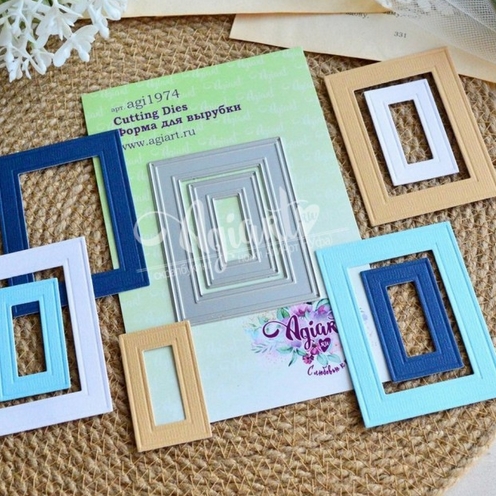 Ножи для вырубки Agiart "Сет прямоугольных рамок №2"