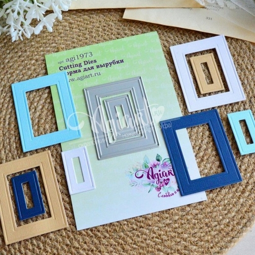 Ножи для вырубки Agiart "Сет прямоугольных рамок №1"