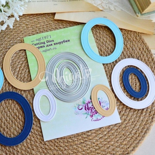 Ножи для вырубки Agiart "Сет овальных рамок №2"