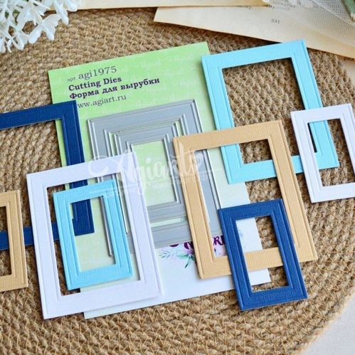 Ножи для вырубки Agiart "Сет прямоугольных рамок №3"