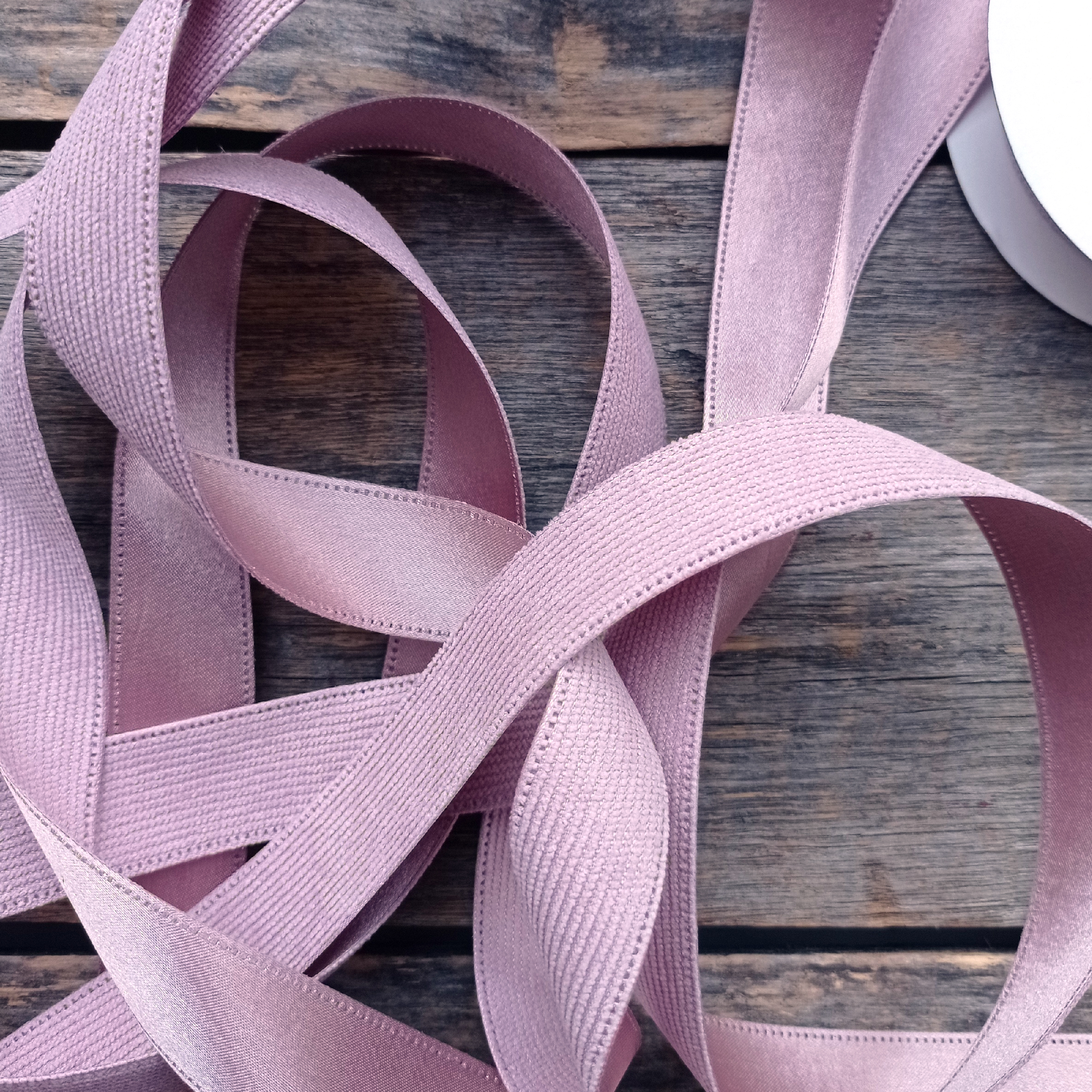 Лента вельвет/атлас 25 мм Нежная сирень