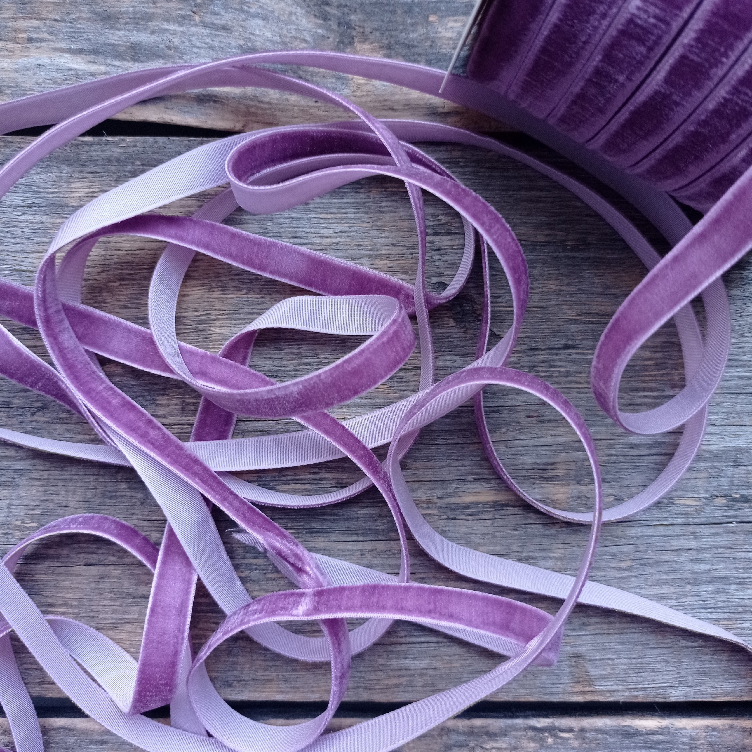 Лента бархатная 10 мм цвет Нежно-сливовый