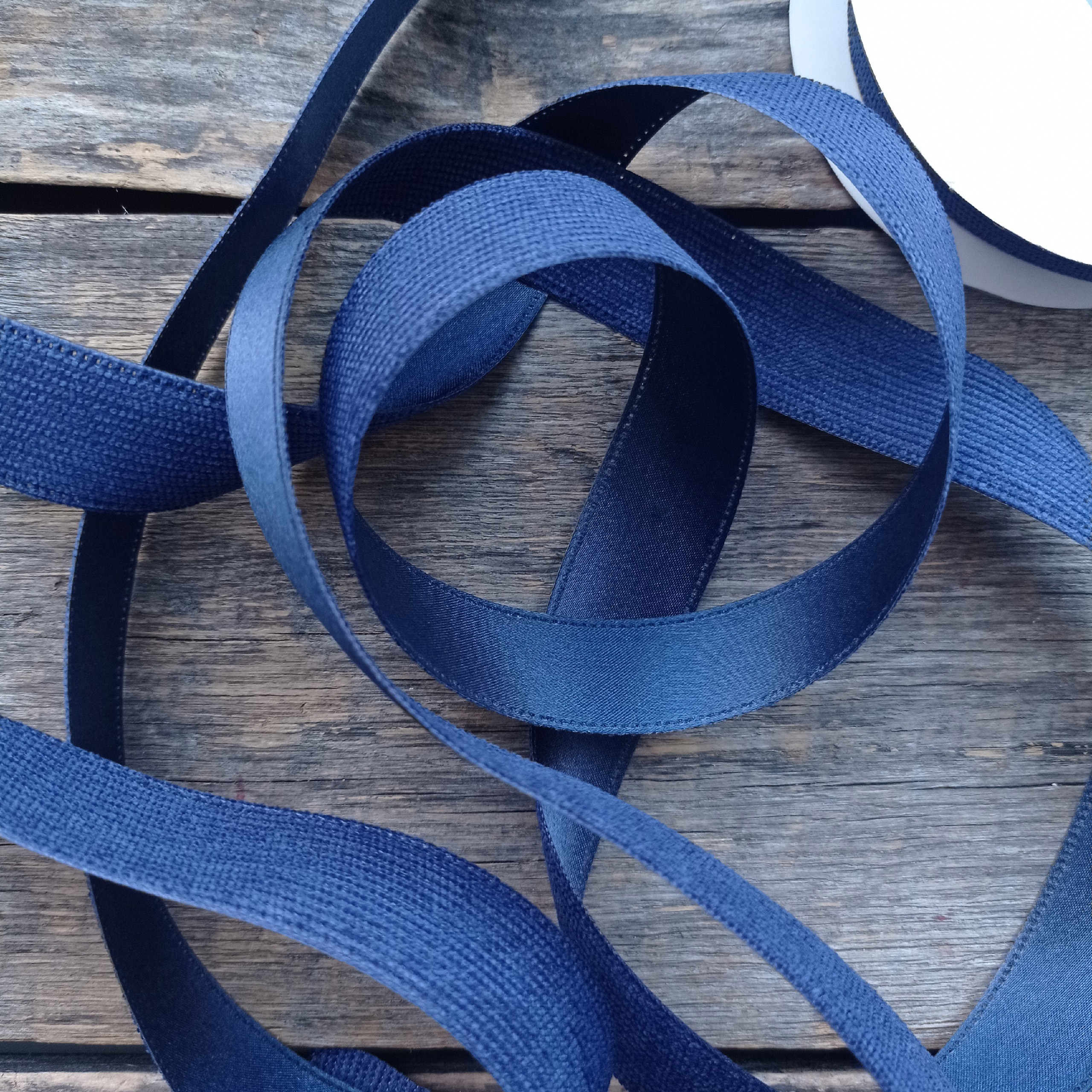 Лента вельвет/атлас 25 мм Благородный синий