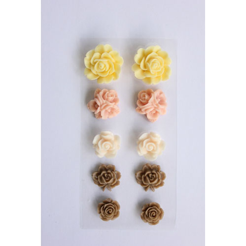 Набор пластиковых розочек Scrapberrys "Шебби"