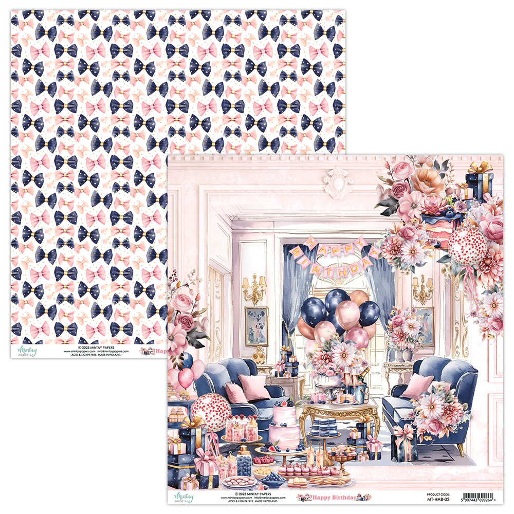 Бумага для скрапбукинга Mintay papers "Happy Birthday" 03 (MT-НАВ-03)