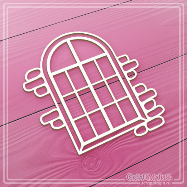 Чипборд Скрапмагия "Окно с кирпичной кладкой"