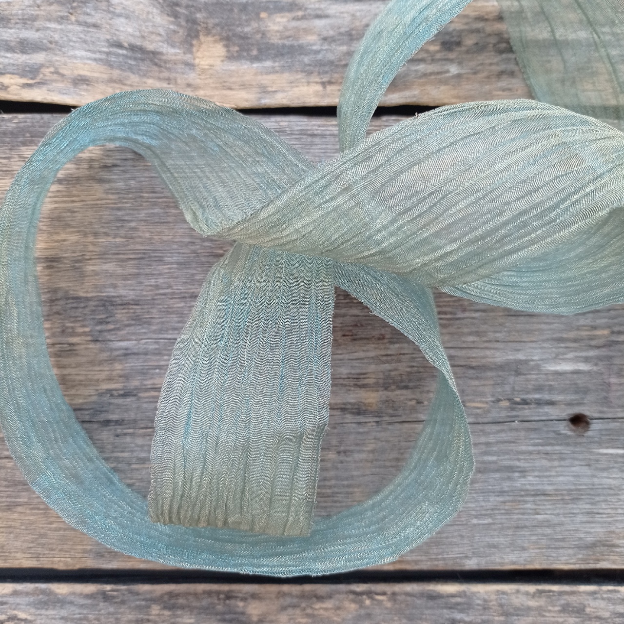 Лента жатая шан-жан 4см «Павлин-мавлин»