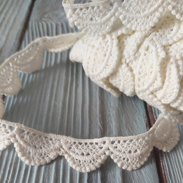 Кружево 2см "Жечужный гребешок" цвет Молочный