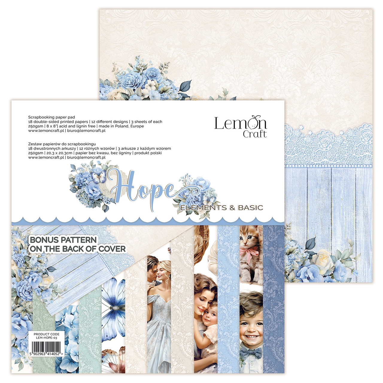 Набор бумаги 20 х 20 см LemonCraft «Hope» Elements&Basic