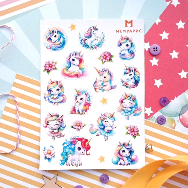 Набор наклеек Мемуарис "Единорожки"