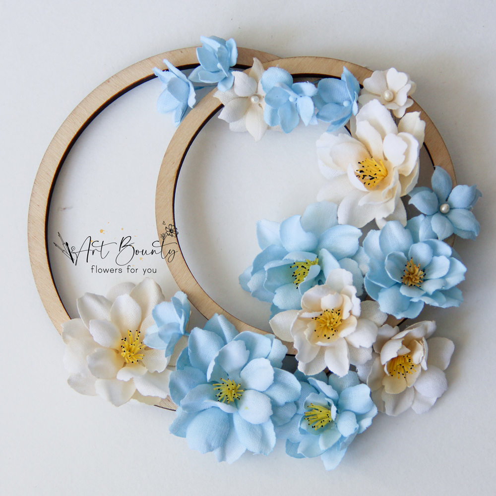 Набор тканевых цветов ArtBounty "Шиповник голубой"