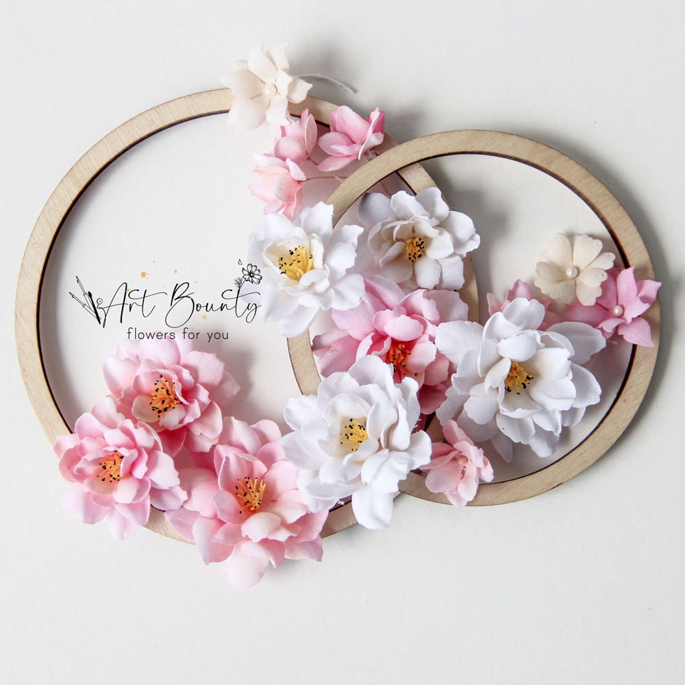 Набор тканевых цветов ArtBounty "Шиповник розовый"