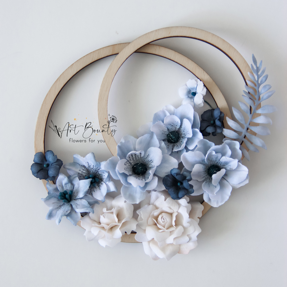 Набор тканевых цветов ArtBounty "Сизый"