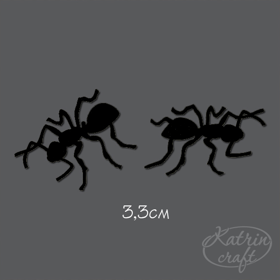 Чипборд "Муравьи" маленькие чёрные