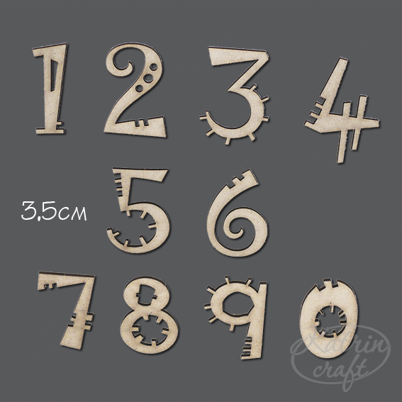 Чипборд "Цифры детские 3,5см"
