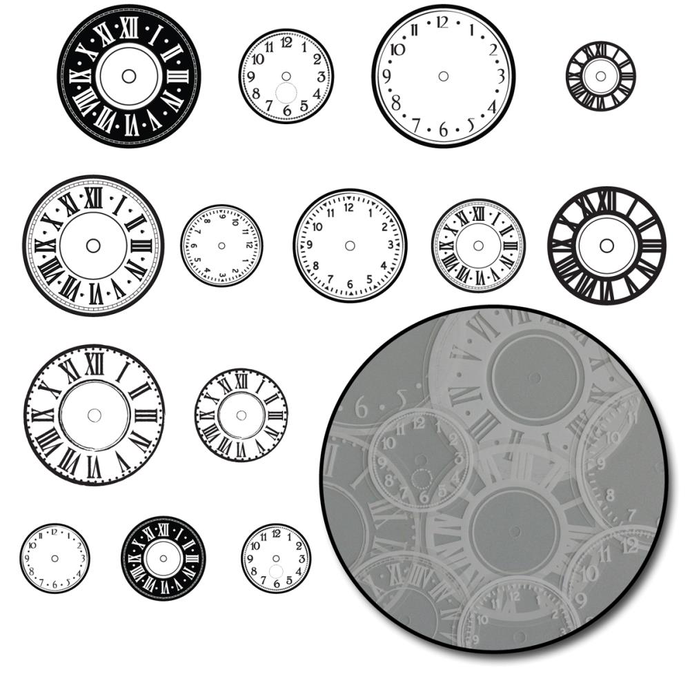 Вырубные элементы из плотной кальки Maya Road "Циферблаты",белый