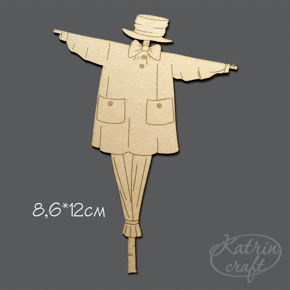 Чипборд "Пугало с бабочкой"