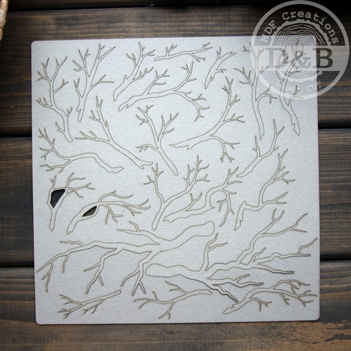 Чипборд Деревяшки и бумажки "Голые ветки деревьев" Морозное утро