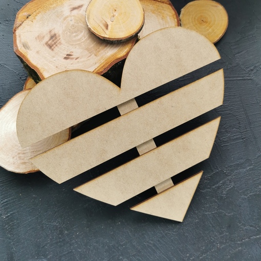 Заготовка из МДФ Деревяшки и бумажки "Сердце из досок"