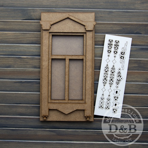 Заготовка для альбома Деревяшки и бумажки "Русское окно"